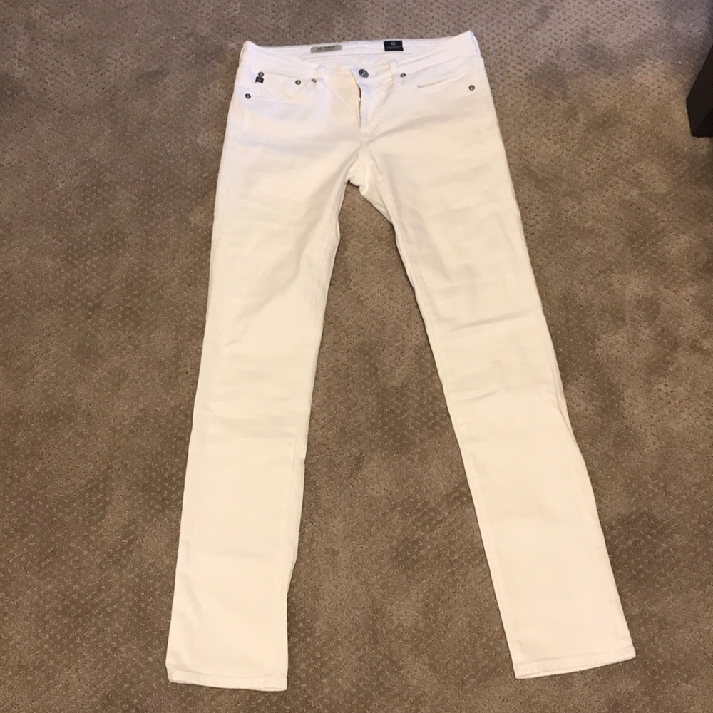 AG Stevie Slim Straight White Jean! 27